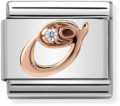 Nomination Classic Letter O 9ct Rose Gold & Steel Charm 430310/15
