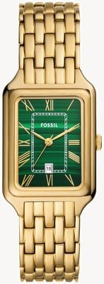 Fossil Women's Raquel (26mm) Genuine Malachite Stone Dial / Gold-Tone Stainless Steel Bracelet ES5341
