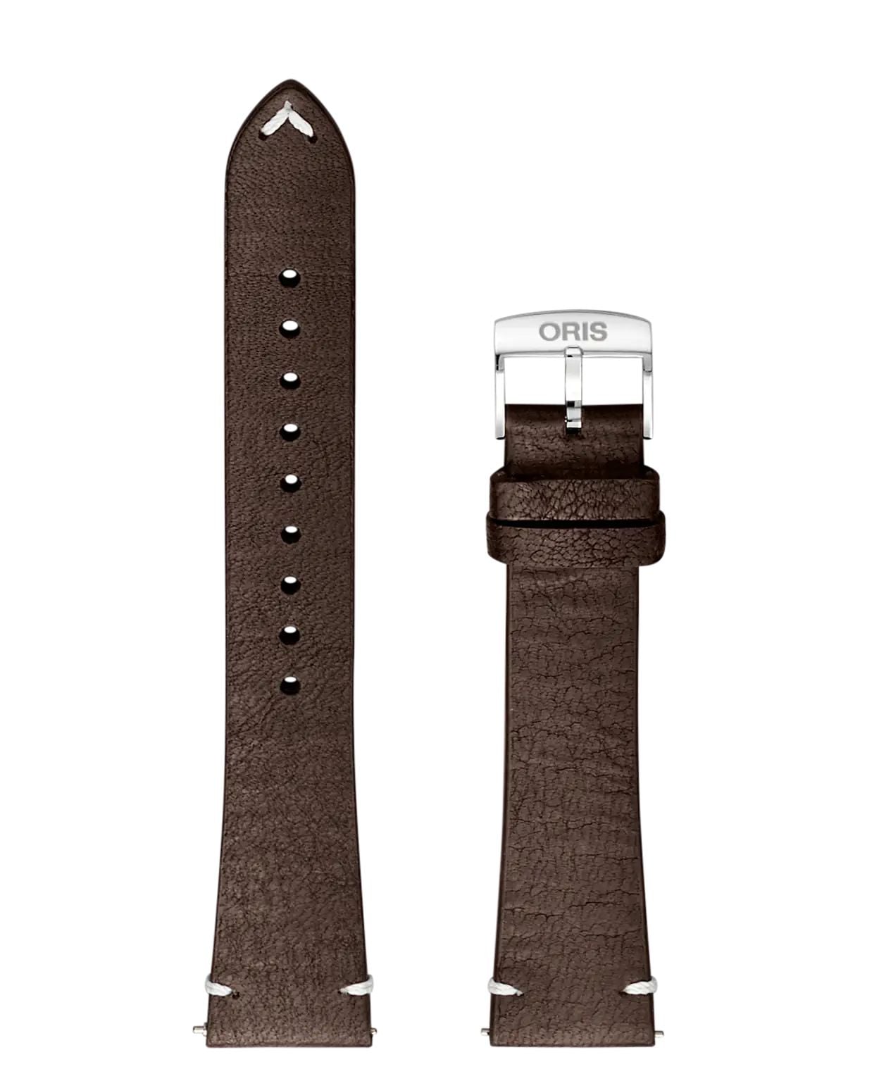 ORIS 07 5 19 12 Brown Leather Strap with Stainless Steel Pin Watch