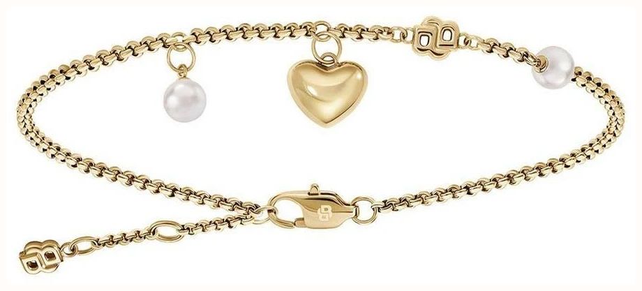 BOSS Jewellery Amara Yellow Gold PVD Crystal and Pearl Heart Bracelet 1580882 - alternate view 3