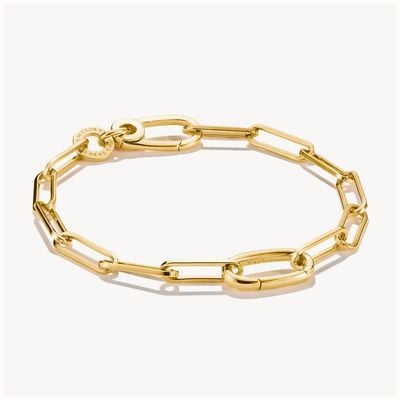Thomas Sabo Charm Bracelet Paperclip With Connect Link Gold-plated C1205-413-39-L17