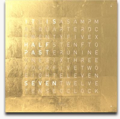 QLOCKTWO EARTH 45 CREATOR'S EDITION GOLD (English) - White Lacquered QT4ENGD-UK