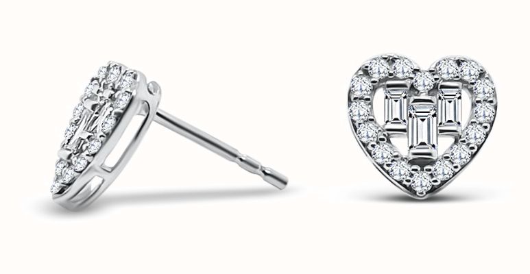 Perfection Diamond 9ct White Gold Diamond .50ct Heart Cluster Earrings EHB5118A-G44116W