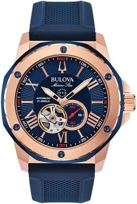 Bulova Marine Star Z Blue Silicone Strap | Blue Dial 98A227