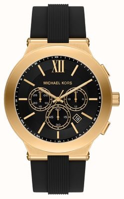 Michael Kors Billie Chronograph (46mm) Black Dial / Black Silicone Strap MK9253