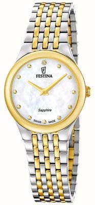 Festina Swiss Made Grace Quartz (29mm) Mother-of-Pearl Dial / Two-Tone Stainless Steel Bracelet F20097/1