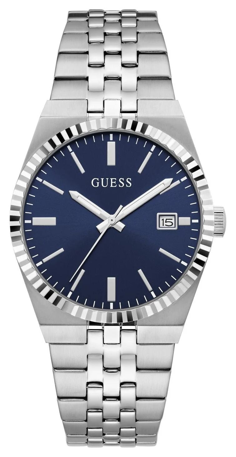 Guess GW1153G1 Vincent Blue Sunray Dial Silver-Tone Watch