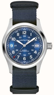 Hamilton Khaki Field Automatic (38mm) Blue Sunray Dial / Blue NATO Strap H70455940