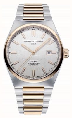 Frederique Constant Highlife Automatic COSC (41mm) Silver Sunray Globe Dial / Two-Tone Stainless Steel Bracelet FC-303V4NH2B