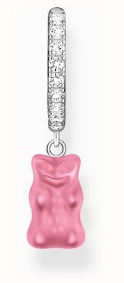 Thomas Sabo x HARIBO Pink Goldbear Sterling Silver Crystal Set Single Hoop Earring CR726-052-9