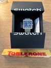 Customer picture of Swatch Bioceramic What If... Beige (33.25mm) Blue Dial / Beige Strap SO34T700