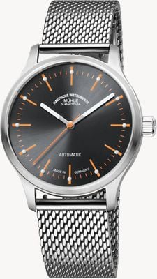 Mühle Glashütte Panova Grey Automatic (40mm) Grey Sunray Dial / Stainless Steel Milanaise Bracelet M1-40-75-MB