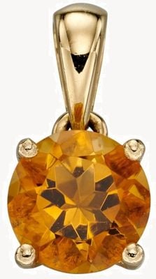Elements Gold 9ct Y/g Citrine November Birthstone Pendant Only GP2198