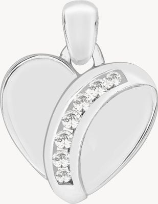 Perfection Crystals Heart Pendant With Curved Channel Setting (0.15ct) P3045-SK