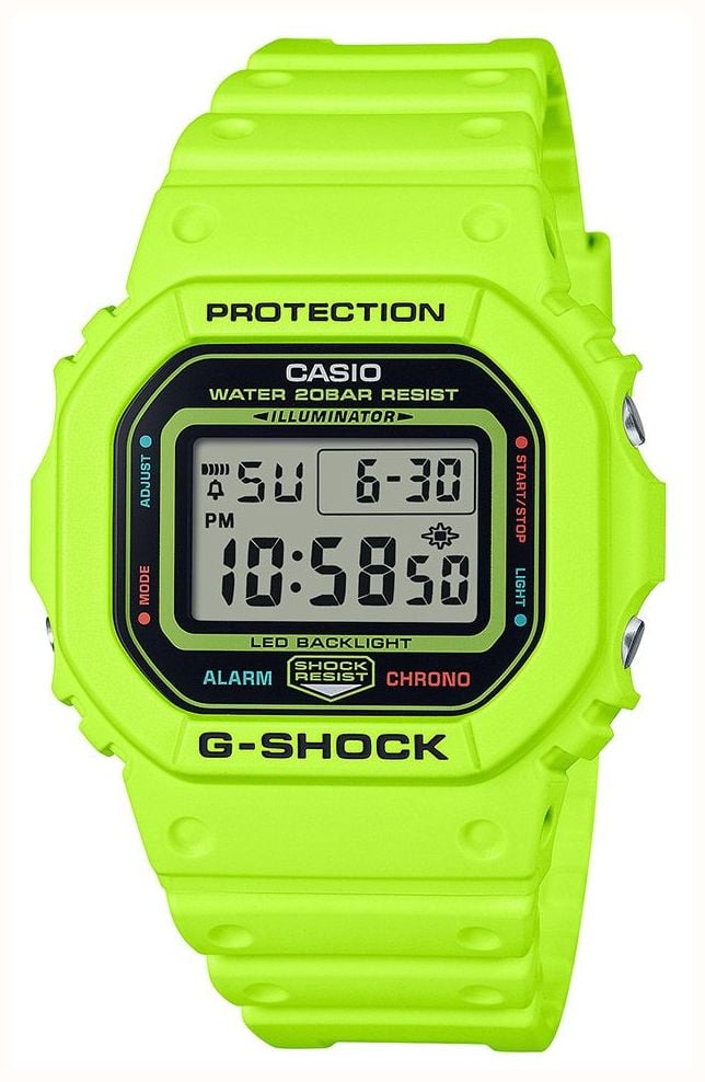 Casio G Shock Core Energy Pack Series 48.9mm Digital Dial Green Resin Strap DW 5600EP 9ER First Class Watches