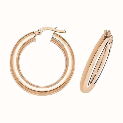 James Moore TH 9k Rose Gold Hoop Earrings 20 mm ER1004R-20