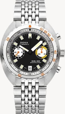 DOXA SUB 200 T.GRAPH II Sharkhunter (42mm) Black Iconic Dial / Stainless Steel Rice-Grain Watch 806.10.101.10