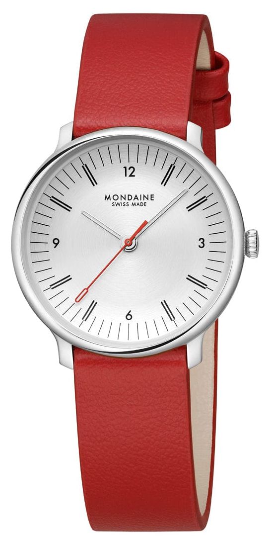 Mondaine MLE.33110.LCV Doppio (33mm) Off-White Dial / Red Watch