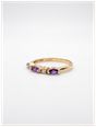 James Moore & Co .02ct Natural Diamond & 3 Amethyst Stones 9ct Yellow Gold Band Ring SM** - alternate view 2