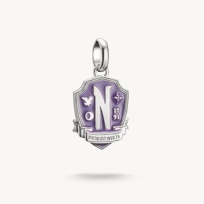Thomas Sabo Silver Charm Pendant Nevermore Wednesday Enamel Connect CC1316-691-13