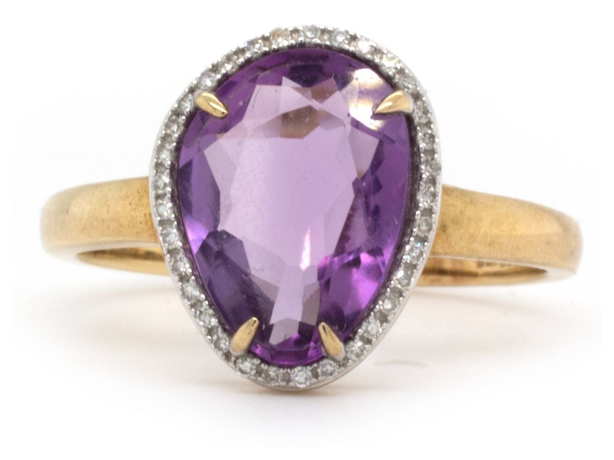 Elements Gold GR558M 54 9ct Yellow Gold Off Shape Amethyst Jewellery