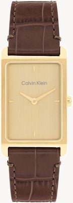 Calvin Klein CK Dapper (24mm) Gold Dial / Brown Leather Strap 25200530
