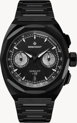 Bremont Supernova Chronograph Hawking Edition (41mm) Black Galvanic Metal Dial / Black Steel Bracelet SN41-CHR-DLC-HWK-B