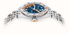 DOXA SUB 250T GMT Caribbean (40mm) Blue Iconic Dial / Stainless Steel Rice-Grain Bracelet Watch 855.10.201.10 - alternate view 2