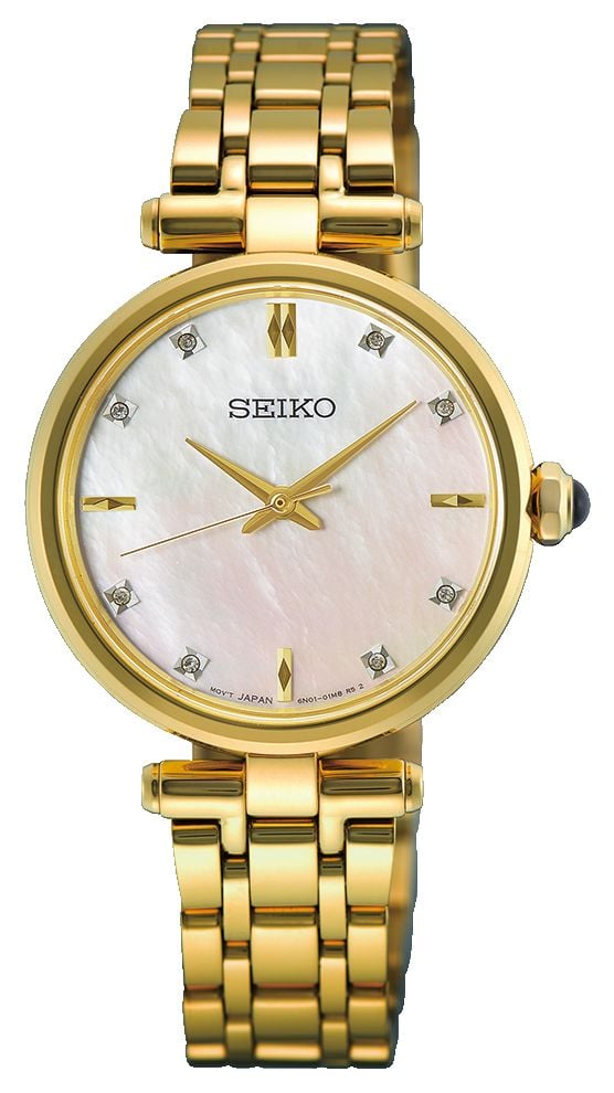 Seiko HGH008P1 Classic Diamond Quartz (29mm) Mother-of-Pearl Watch
