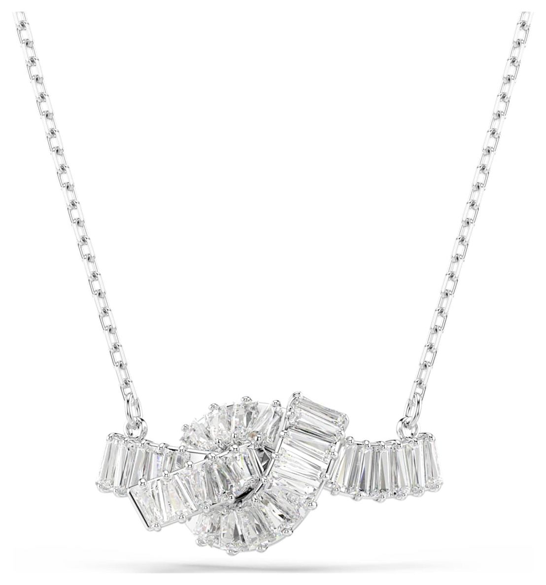 Swarovski 5728553 Matrix Pendant Baguette Cut, Knot, White, Jewellery