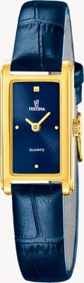Festina Mademoiselle Quartz (17mm) Blue Sunray Dial / Blue Leather Strap F20770/4