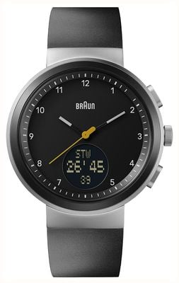 Braun Digital Smartwatch (45mm) Black Hybrid Dial / Black Silicone Strap BN0299NBKBKG