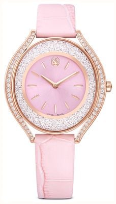 Swarovski Crystalline Aura Quartz (35mm) Pink Dial / Pink Leather Strap 5730150
