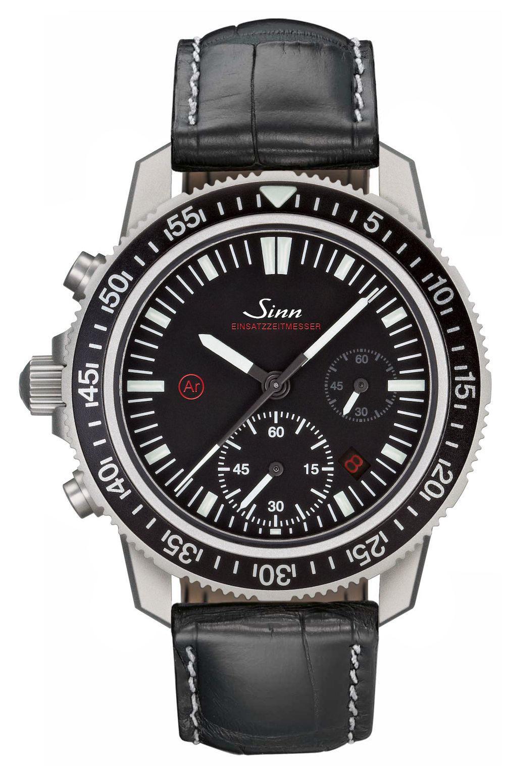 Sinn 613.011 EMBOSSED LEATHER EZM 13.1 Black Embossed Watch