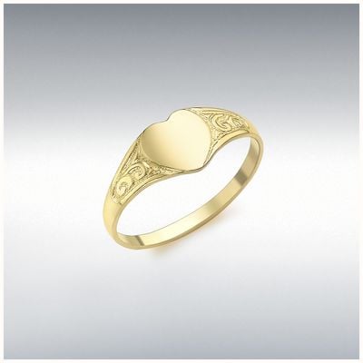 IBB 9ct Y/g Heart Childs Sig Ring 1.81.0289