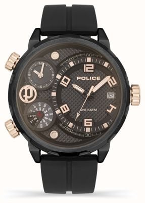 Police Men's Ray (51mm) Black Dial / Black Silicone Strap PEWJN2195301