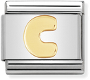 Nomination Classic Letter C 18ct Gold & Steel Charm 030101/03