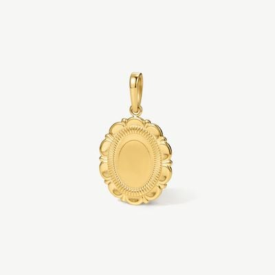D.LOUISE Gold Tone Vintage Disc Pendant CH-57