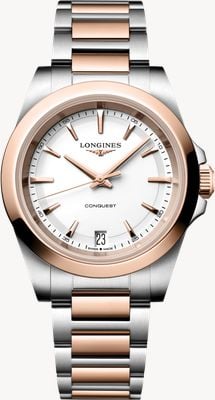 LONGINES Conquest Quartz (34mm) White Sandblasted Dial / Two-Tone Stainless Steel Bracelet L34603187