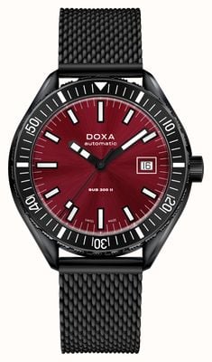 DOXA SUB 200 II Redcoral (44mm) Red Sunray Dial / Black DLC Stainless Steel Mesh Bracelet 795.70.161.10