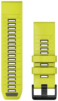 Garmin QuickFit® 26 Watch Strap Only, Amp Yellow/Graphite Silicone 010-13393-08