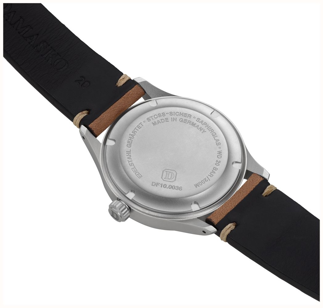 Damasko DF10 Three-Hand Automatic (39mm) Old Radium Black Dial / 'Vintage' Brown Leather Strap Watch DF10-AUTO RADIUM - alternate view 3