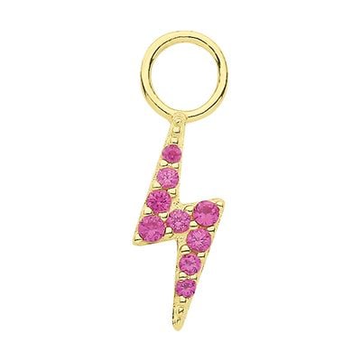 Treasure House EPN0014R 9ct Yellow Gold Pink Lighting Bolt Jewellery
