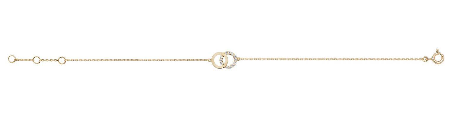 Treasure House BR605 Womens 9ct Yellow Gold 7.25 Inch Cubic Jewellery
