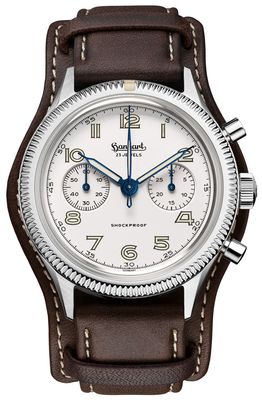 Hanhart 417 ES Moby Dick (42mm) White Dial / Dark Brown Leather Strap - M H721.202-7110