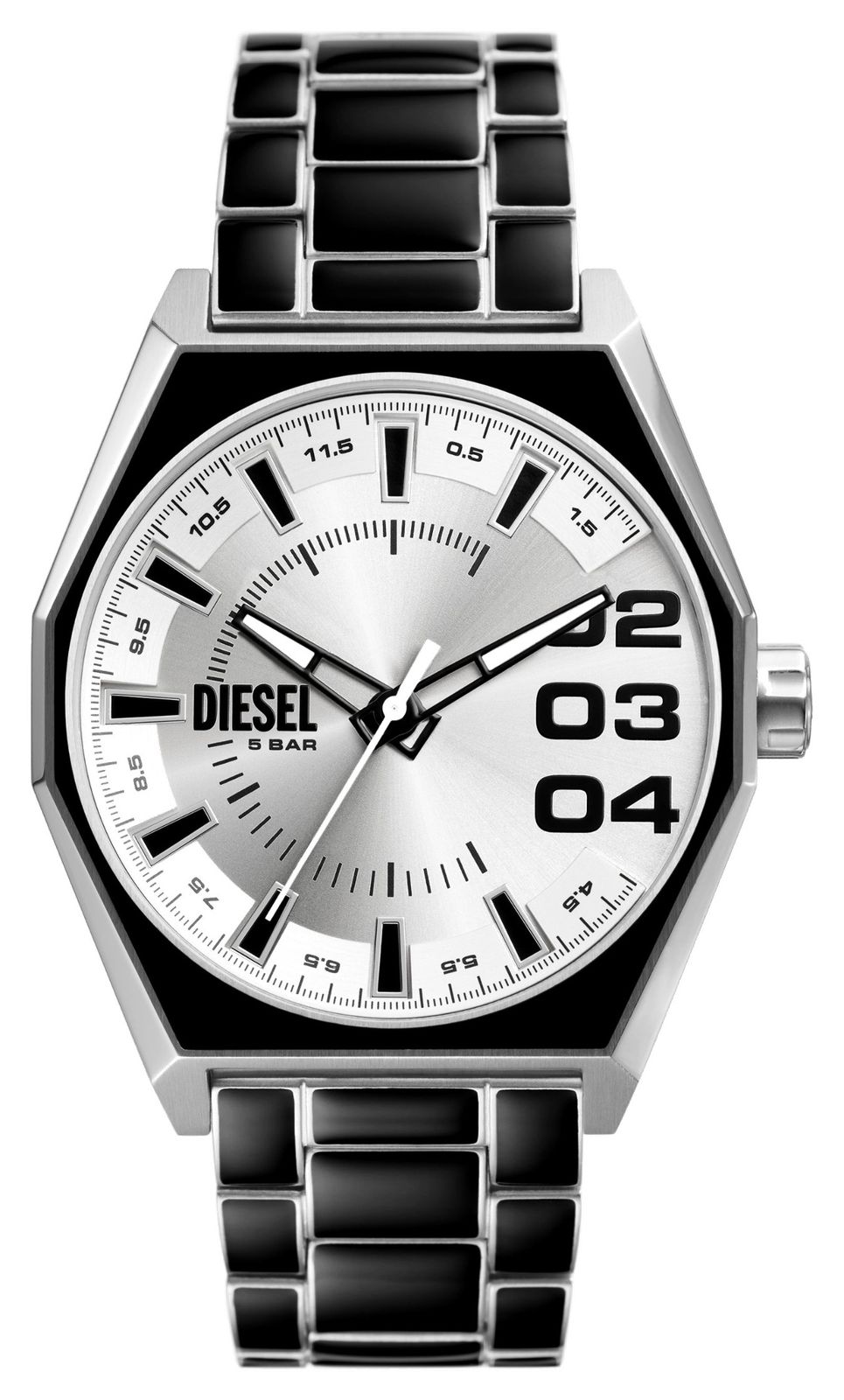 Diesel DZ2195 Men’s Scraper (43mm) Silver Dial / Black and Watch