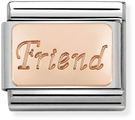 Nomination Classic Friend 9ct Rose Gold & Steel Charm 430108/14