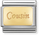 Nomination Classic Cousin 18ct Gold & Steel Charm 030121/36
