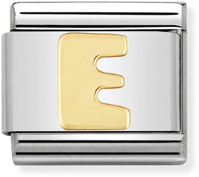 Nomination Classic Letter E 18ct Gold & Steel Charm 030101/05