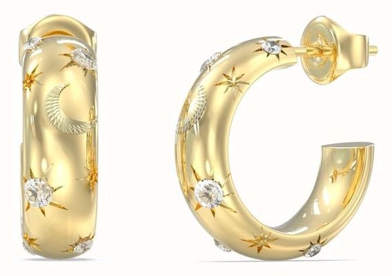Guess Aurora Gold-Tone Hoop Earrings UBE06243YG